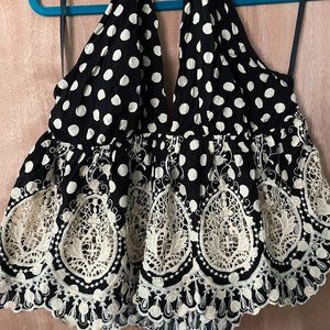 Free People Lunch Date Polka Dot Black!!